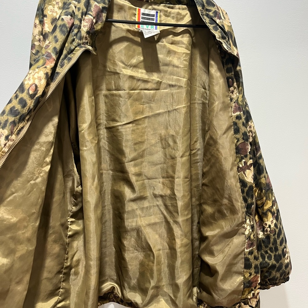 Vintage leopard print 80s 100% silk‎ bomber oversize jacket Size 3X - Picture 9 of 9